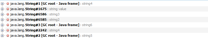 strings containing ‘string’ in visualvm