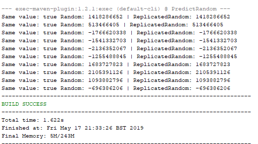 weak random seed guessed and values replicated